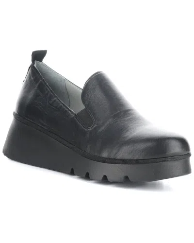 Fly London Pece Leather Wedge In Black
