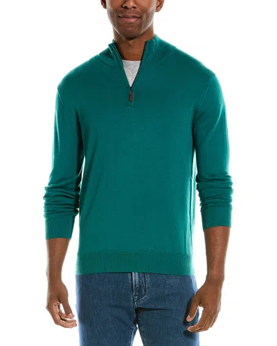 Quincy Wool 1/4-zip Mock Sweater In Green