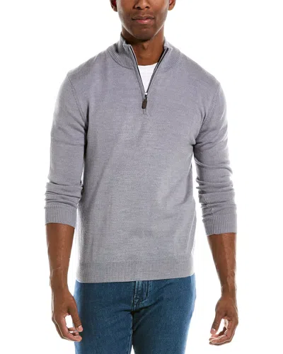 Quincy Wool 1/4-zip Mock Sweater In Grey