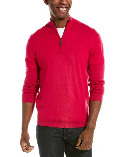Quincy Wool 1/4-zip Mock Sweater In Pink