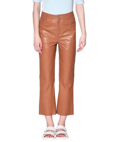 Walter Baker Selma Leather Pant In Brown