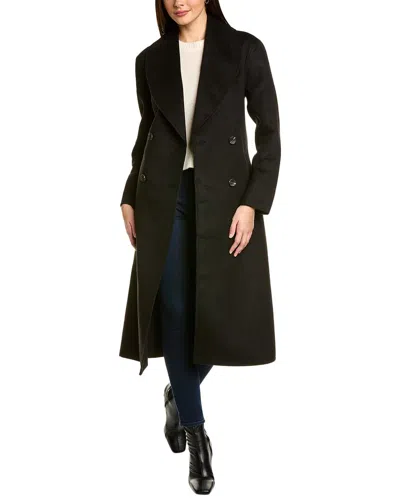 Avec Les Filles Double-face Wrap Coat In Black