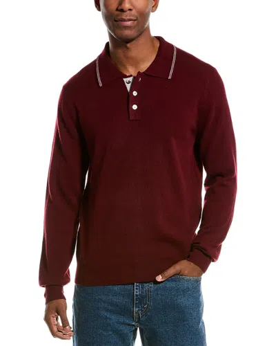Kier + J Wool & Cashmere-blend Polo Shirt In Red