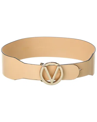 Valentino By Mario Valentino Justine Soave Leather Belt In Beige