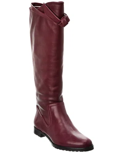 Alexandre Birman Clarita Saddlery Leather Knee-high Boot In Red