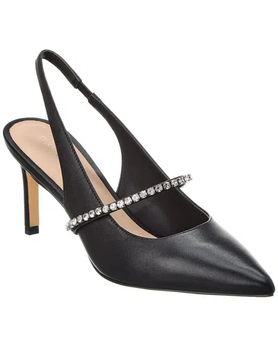 Stuart Weitzman Crystalline 75 Leather Slingback Pump In Black