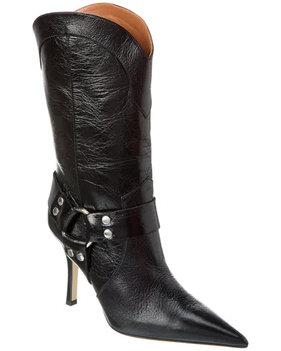 Paris Texas June Leather Boot In Black