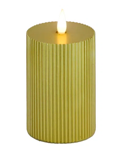 Hgtv 3in Georgetown Real Motion Flameless Led Candle In Gold