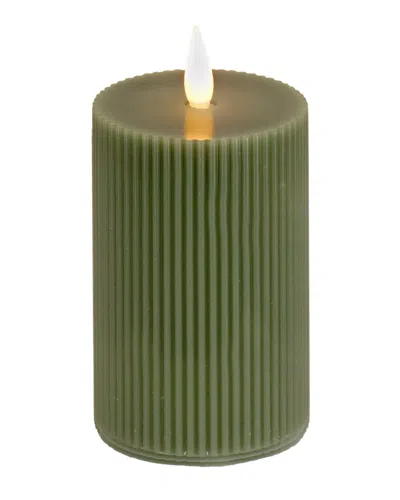 Hgtv 3in Georgetown Real Motion Flameless Led Candle In Green
