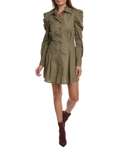 Hl Affair Pleated Shirtdress In Green