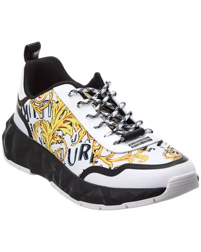 Versace Jeans Couture Nylon & Leather Sneaker In White