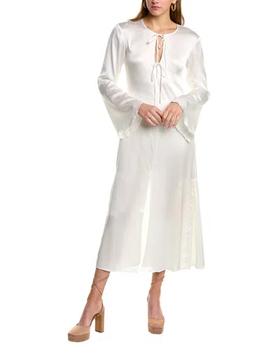 Frame Denim Bell-sleeve Dress In White