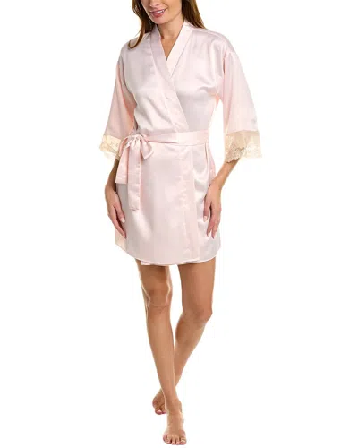 Flora Nikrooz Solid Charmeuse Wrap Robe In Pink