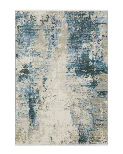 Stylehaven Bartlett Distressed Abstract Recycled Area Rug In Blue