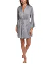 Flora Nikrooz Ember Solid Luxe Woven Wrap Robe In Blue