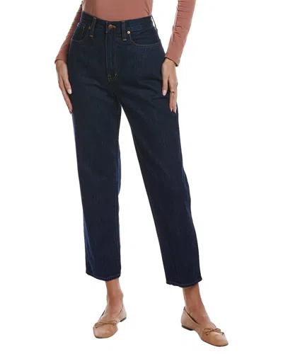 Madewell Baggy Indigo Tapered Jean In Blue