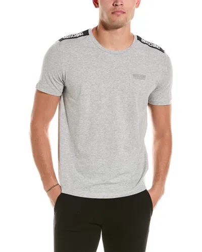 Moschino Logo Tape T-shirt In Grey