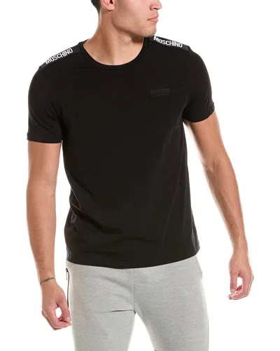 Moschino Logo Tape T-shirt In Black