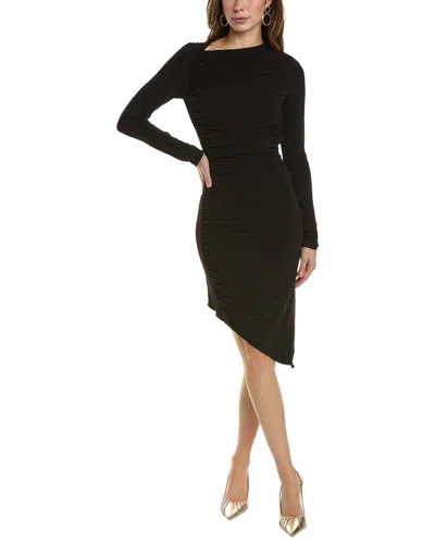 Alexia Admor Nyra Asymmetrical Draped Dress In Black