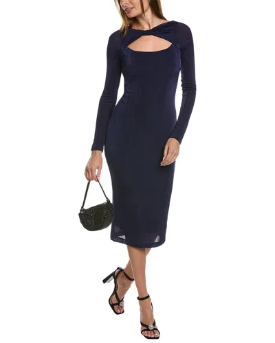 Alexia Admor Tanya Twist Front Cutout Midi Dress In Navy