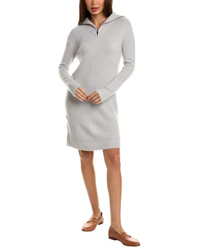 Magaschoni 1/2-zip Cashmere Sweaterdress In Grey