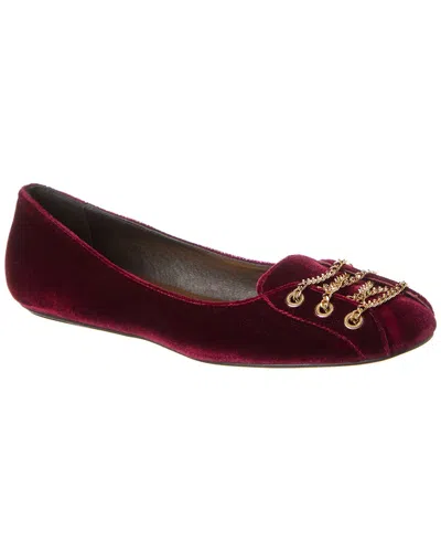 French Sole Outlaw Velvet Pump In Red