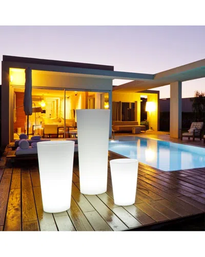 Smart & Green Tango Bluetooth Indoor/outdoor Potting Lamp In White