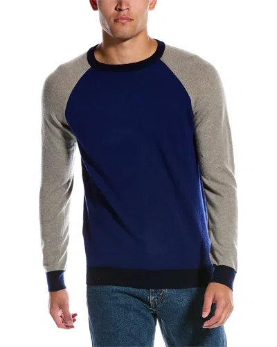 Scott & Scott London Contrast Wool & Cashmere-blend Sweater In Blue