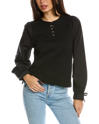 Design History Combo Henley Shirt In Black