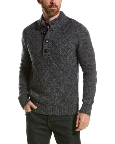 Loft 604 Argyle Wool Mock Neck Sweater In Grey
