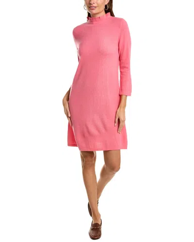 Forte Cashmere Ruffle Neck Cashmere Sweaterdress In Pink