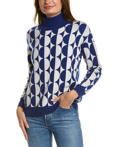 Kier + J Kier+j Turtleneck Wool & Cashmere-blend Sweater In Blue