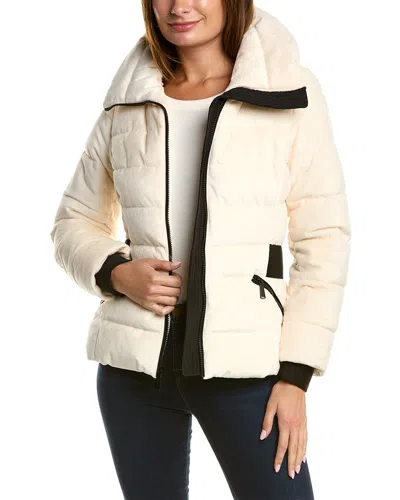 Laundry By Shelli Segal Quilted Fleece Jacket In White