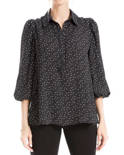 Max Studio Crepe Blouse In Black