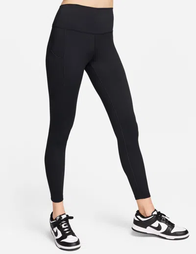 Nike Women's One High-waisted 7/8 Leggings With Pockets In Black