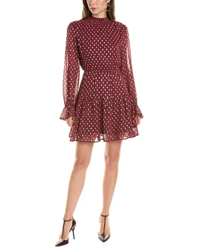 Emmie Rose Crimped Crepe Mini Dress In Red