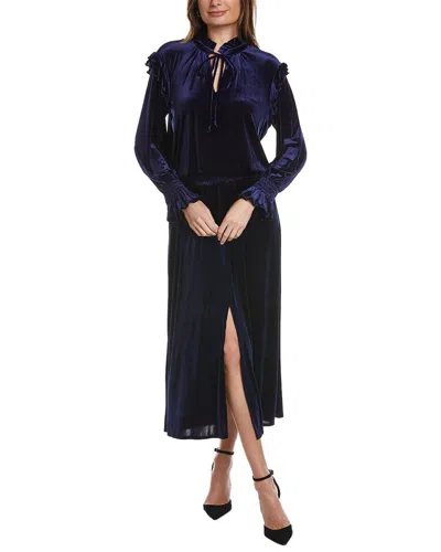Finley Mary Jane Velvet Maxi Dress In Blue