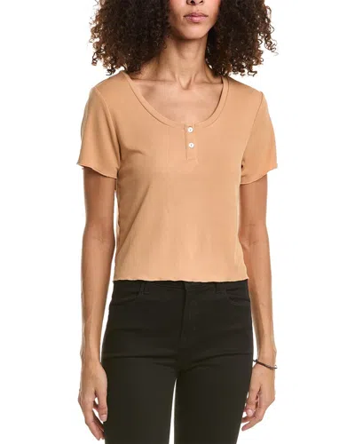Saltwater Luxe Cropped Henley In Orange