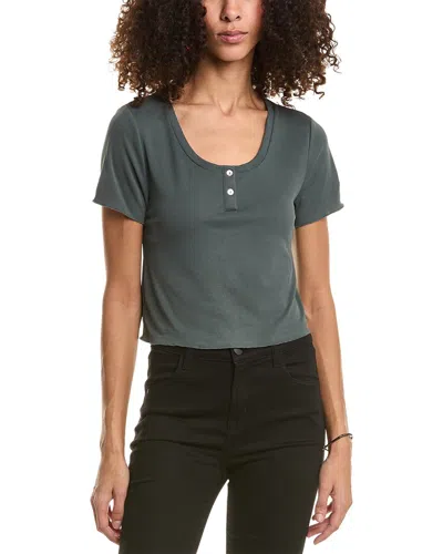 Saltwater Luxe Cropped Henley In Grey