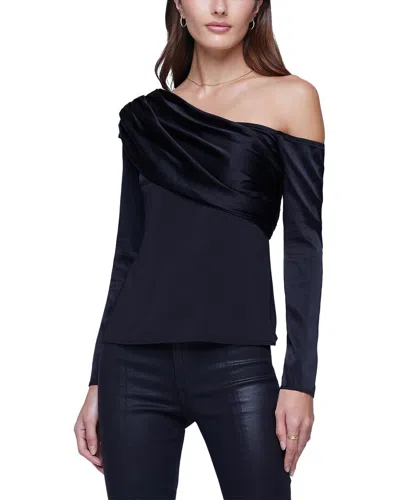 L Agence L'agence Sharma One Shoulder Top In Black