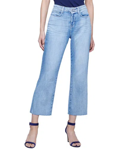 L Agence Wanda High Rise Crop Wide Leg Jeans In Bal Harbour In Blue