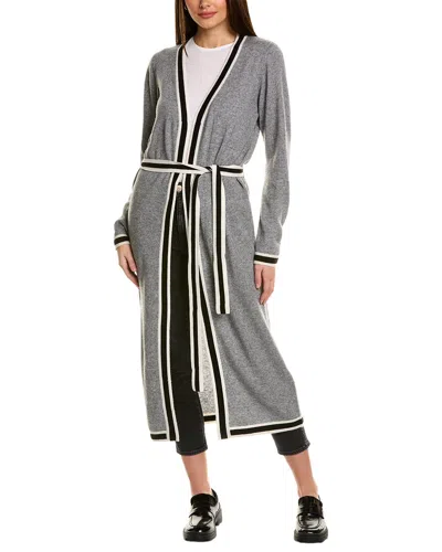 Scott & Scott London Maxi Tia Long Wool & Cashmere-blend Cardigan In Grey