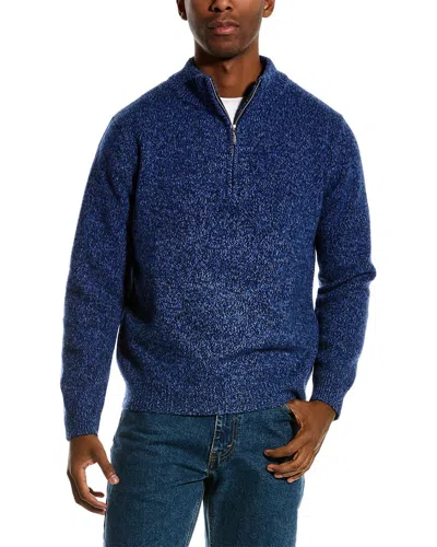 Scott & Scott London Wool 1/4-zip Mock Sweater In Blue
