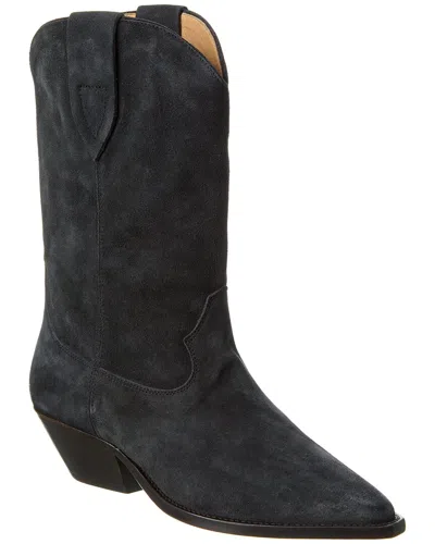 Isabel Marant Duerto Suede Cowboy Boots In Black