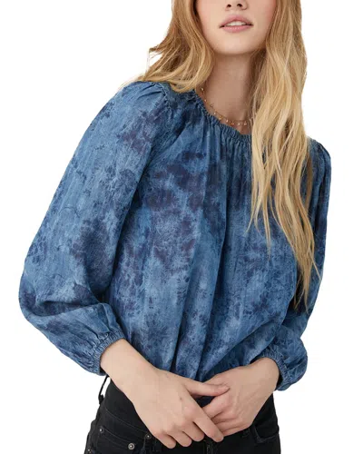 Bella Dahl Elastic Shirred Top In Blue