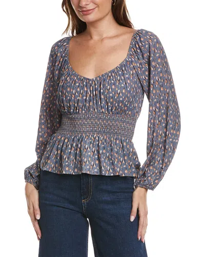 Nation Ltd Sophie Gathered Party Top In Blue