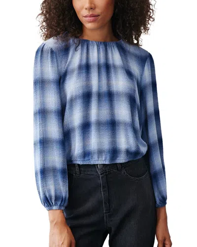 Bella Dahl Elastic Shirred Top In Blue