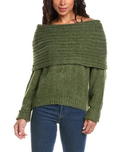 Anna Kay Shawl Wool-blend Sweater In Green