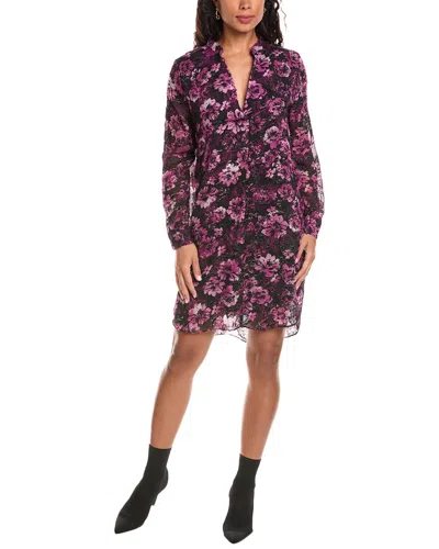 Anna Kay Burnout Shift Dress In Purple