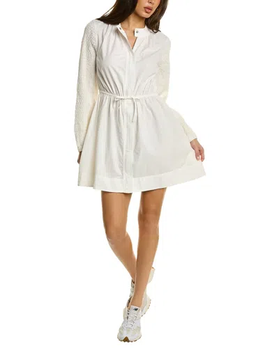 Sea Ny Casey Hand-smocked Belted Mini Dress In White